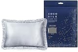 [COCOSILK] シルク 枕カバー フリル付き 片面 25匁 43×63 シルク100％ 6Aランク OEKO認証済み ピローケース まくらカバー 美髪 ココシルク (アッシュブルー, 43×63cm)