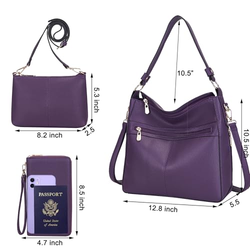 Image of Women Large Crossbody Bags Ladies Satchel Shoulder Handbags Purse and Wallet Set for Women Totes Hobo Purses