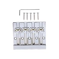 [Superior Tone Design]Adjustable brass saddles deliver enhanced sustain and tonal richness for a classic bass sound. [Effortless Setup]Pre-slotted design and recessed string holes ensure easy and quick installation for all skill levels. [Sturdy Build...