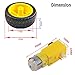 Stemedu Mini DC Electric Gearbox Dual Shaft Geared TT Motor Plastic Tire Tyres Wheel DC 3-6V for Ar duino 1:48 Smart Car Robot (4 Sets)