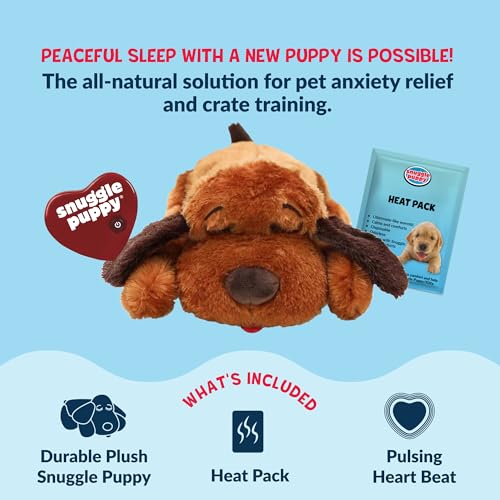 Image of Snuggle Puppy Original Heartbeat Puppy Toy with Real-Feel Pulse and Heat Pack, Plush Comfort Dog Toy for Crate Training, First Nights, and Sleep | Calming heartbeat toy, crate training comfort, heat pack, new puppy essentials, first nights, sleep, medium breeds 25-70 lbs