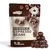 Snackathon Dark Chocolate Covered Espresso Beans Bulk, 1 Pound Resealable Snack Pack, Gourmet Chocolate Covered Coffee Beans, Bold Coffee Candy Treat, Perfect Coffee Lover Gifts