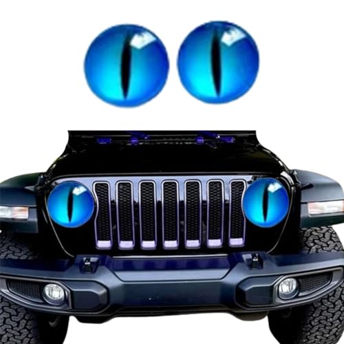 Image of Beast Eyes Headlight Decals Pair,Funny DIY Decals for Truck Car Body Window Bumper Decoration Headlight Decal 3D Stereo Eyes Stickers Decal Round Headlight Decal(2Pcs 8In) (T)