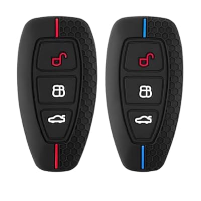 HARY Ford Puma Accessories - 2 fundas para llave Ford Kuga/Focus, funda de silicona suave para llaves remotas de 3 botones (línea azul y roja) | Ya disponible en tu tienda friki favorita! En mundofriki.es!