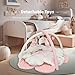 LULLABY COTTON Baby Play Gym Mat - Ultra Soft 100% Cotton Thick Playmat with 6 Toys, Convertible to Ball Pit, Machine Washable & Adjustable for Newborn to Toddler (Pink Dog)