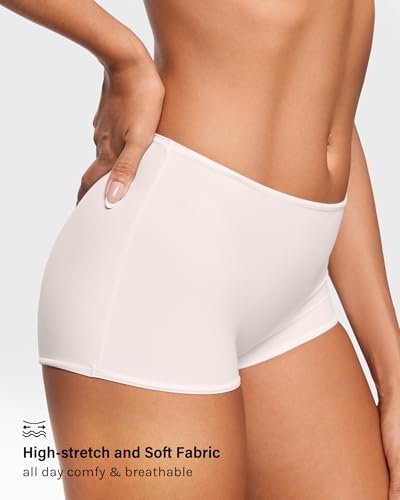 INLYRIC Women's Inbarely Plus Boyshorts Underwear - Soft Full Coverage Boxer Shorts Briefs Ladies Panties 3 Pack4