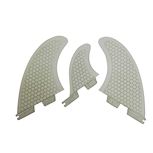 Lifyn2 Surfing Fins 3Pcs Surfboard Tail Fin Surfboard Honeycomb Fiberglass Fish Fin T1 Surf Rudder (Color : White, Size : 大)
