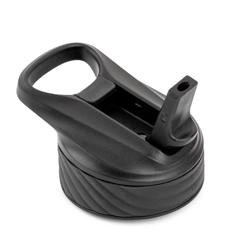 Manna Bottle Lid - Flip-Up Straw Lid with Silicone Grip for Saratoga, Ranger Pro, and Convoy Bottles - Black - 1 Lid