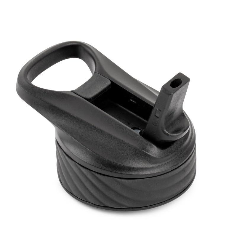 Manna Saratoga Straw Lid - Flip-Up Straw Lid with Silicone Grip for Saratoga Ranger Pro and Convoy Bottles - Black - 1 Lid