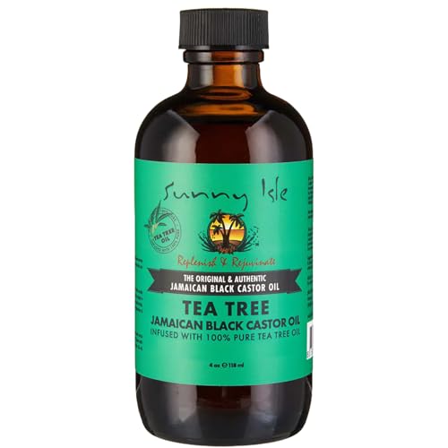 Sunny Isle Huile de ricin noire de Jamaïque à l'huile d'arbre à thé 118 ml