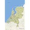 Empireposter landkaart van Nederland, kaart van Nederland, gedrukte poster, grootte van 61 x 91,5 cm