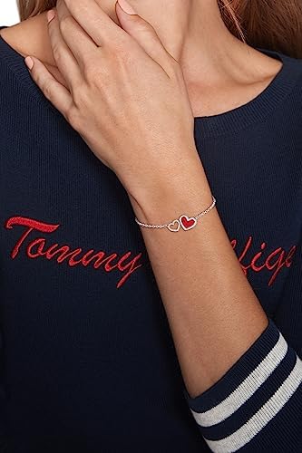 Tommy Hilfiger Biżuteria damska bransoletka łańcuszkowa ze stali nierdzewnej ozdobiona kryształkami - 2780745, Jeden rozmiar, Stal nierdzewna, Bez kamieni szlachetnych