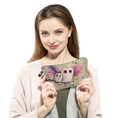 Owl Gift Owls Makeup Bag Cute Small Organizer Bag with Zipper Owl Print Cosmetic Bag Birthday Gifts for Owl Lovers Women Sisters Friends3