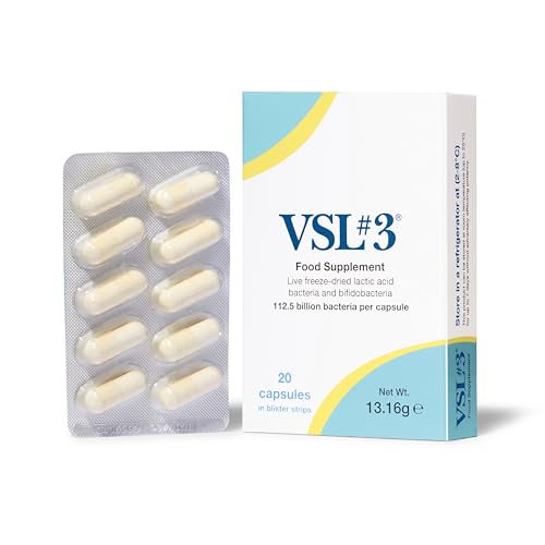 VSL#3 High-Concentration Probiotic Capsules for Gut Health (20) - 112.5 Billion Live Bacteria per Capsule - Same Formulation Trusted and Recommended for Over 20 Years by NHS Professionals