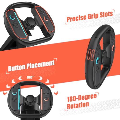 innoAura Volants pour Switch 2（2025）, fixation de table pour volant de course Switch 2 compatible avec l'accessoire de volant de course Switch 2 pour Mario Kart 8 (Noir) – vue 4