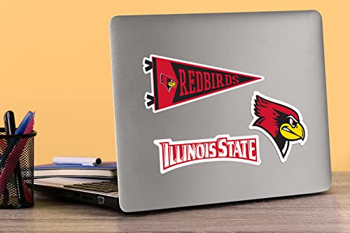 Image of Illinois State University 8ct Vinyl Large Deluxe Stickers Variety Pack - Laptop, Water Bottle, Scrapbooking, Tablet, Skateboard, Indoor /Outdoor - Set of 8