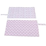 Baby Waterproof Bed Pad Washable Reusable Folding Portable Cute Bed Wetting Incontinence Cover for Babies Toddlers Kids Recycled PUL Terry Fabric 26.4 x 15.4 Inches 2PCS