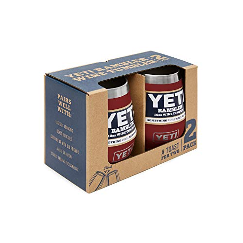 Yeti Rambler 10 Oz Stainless Steel Vacuum Insulated Wine Tumbler, 2 Pack, Brick Red #TOP1