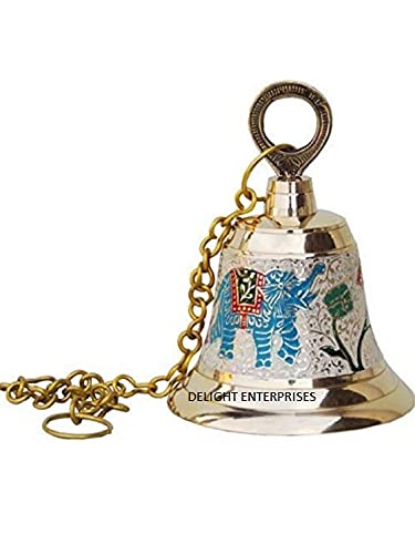 DELIGHT ENTERPRISES Brass Sky Red Hanging Bell 15 cm