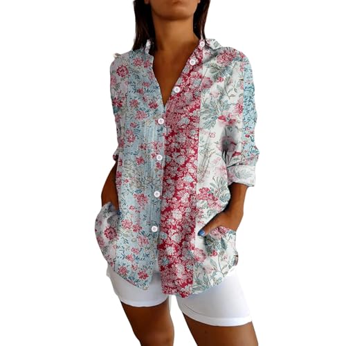 Button Down Linen Blouse for Women