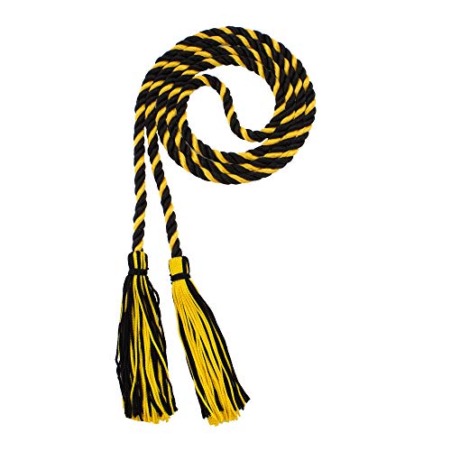 Image of Graduation Honor Cord - Black /Gold - Every School Color Available - Made in USA
