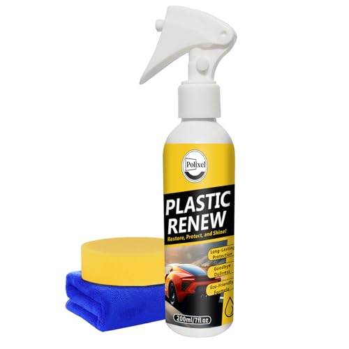 POLIXEL Plastic Restorer for Cars, Bring Plastic, Rubber, and Vinyl Back to Life, Car Exterior and Interior Plastic Repair Spray, Superior UV Protection & Restores Lost Color - 7oz/200ml