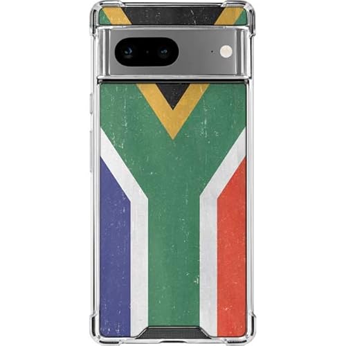 Skinit Clear Phone Case Compatible with Google Pixel 7a - South Africa Flag Distressed Design