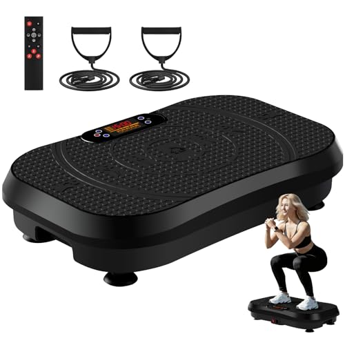 SoftGym Máquina de ejercicios con placa de vibración para drenaje linfático, soporte de vibración de potencia, tabla de agitación, capacidad de 450 libras, para entrenamiento de cuerpo entero con