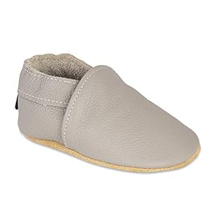 HMIYA Weiche Leder Krabbelschuhe Babyschuhe Lauflernschuhe mit Wildledersohlen für Jungen und Mädchen 0-6 Monate 6-12 Monate 12-18 Monate 18-24 Monate