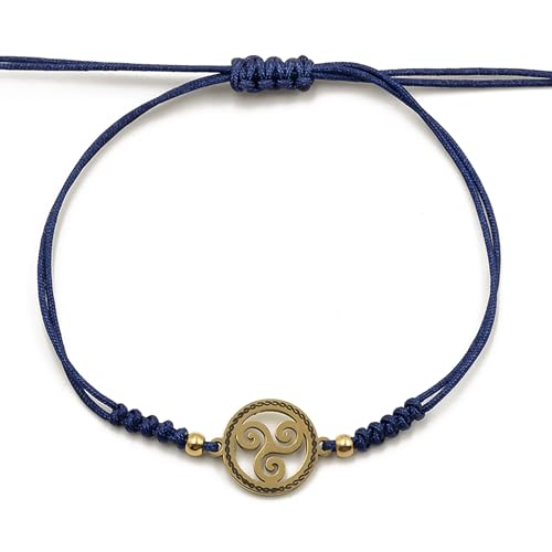 Générique Bracelet Ajustable Élégant en Corde avec Pendentif Triskel – Symbole Celte, Style Bohème Unisexe, Affirmation de Soi – Idée Cadeau Noël,...