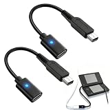 2 Cavi Adattatore di Ricarica USB Type-C per Nintendo DSi/3DS/2DS, Compatibile con Modelli XL, New 3DS XL, New 2DS XL, Leggero e Portatile – Cavo Durevole e Sicuro da 10 cm