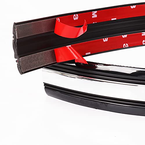 Car Element 18Feet Automotive Trim Molding - 43Mm Wide Body Side Moulding Strip(Self Adhesive) For Car/Truck/Rv Bumper Door Window Scratch-Proof - Black With Silver #TOP1