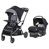 Baby Trend Sit N' Stand 5 in 1 Shopper Stroller with Canopy and Storage Basket, EZ Lift Plus Lightweight Infant Car Seat for Babies, Stormy