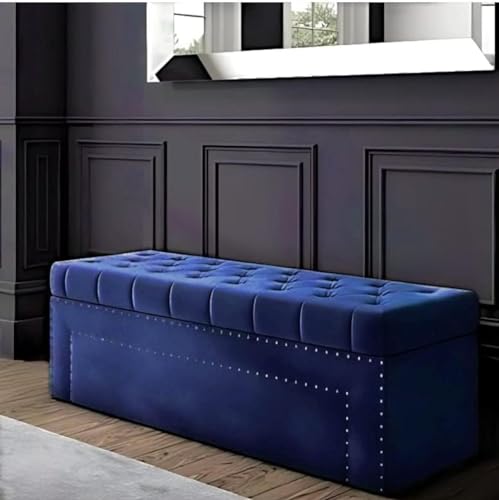 Image of Sofa Couch Poufffe Storage 50 inch Inches Ottoman Tufted seat with Storage Bench Multipurpose Seater for Living Room Guest Room Office