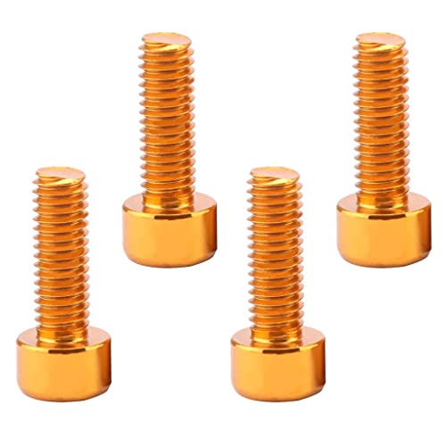 Easnea Bulk 4 Water Bottle Cage Bolts, Aluminum Alloy Screws for Bike Water Bottle Cage Holder Bracket Rack - Choice of Color Gold
