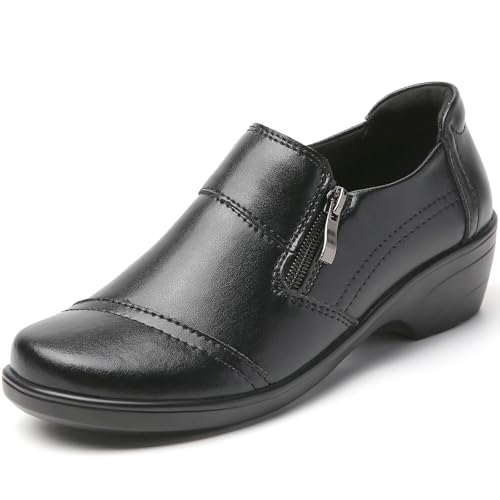 Image of QAE Loafers for Women Comfortable Loafers Slip-Ons Dress Shoes for Women Business Casual Work Office Shoes Women's Orthopedic Walking Shoes