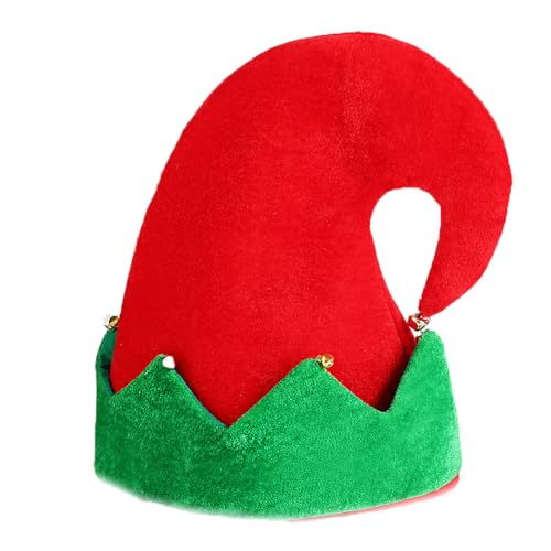 YTAONS Christmas Elf Hat Santa Hat for Adult Women Man Large Velvet with Lining Bell for Party Supplies Gift