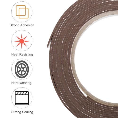 QUARKZMAN 2 Stück Rollen Einseitiges Schaumband Abnehmbares EVA-Schwamm-Montageband Starkes Klebebandstreifen (Braun, 13 Fuß x 1/2 x 1/16) für Zuhause Farbwand Hängende Poster Dekoration