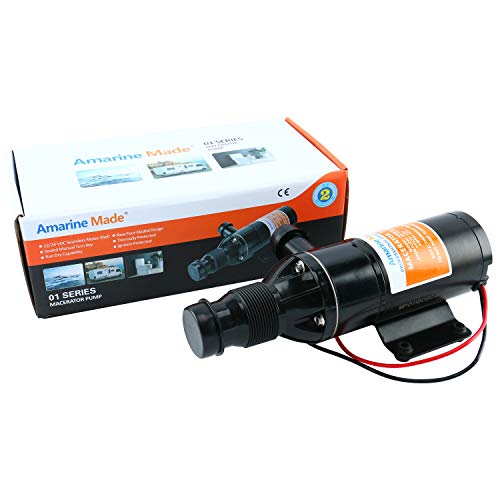 Amarine Made Macerator Waste Water Pump 12V 12 Gpm New Anti-Clog Feature For Rv Marine Trailer Toilet Sewer Self Priming #TOP5
