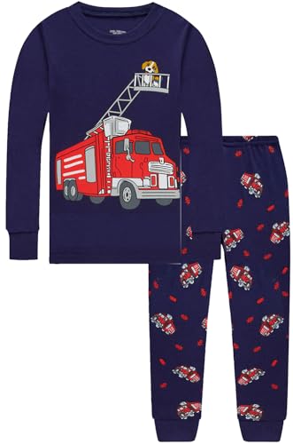 Image of Little bety Cotton 4 Piece Pajamas Boys Long Sleeve Sets Toddler Boys Pjs Kids Sleepwear Sets