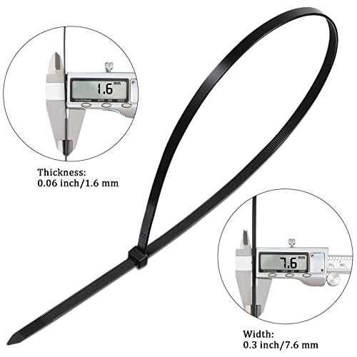 200 Pieces Cable Ties 24 Inch Heavy Duty Zip Ties Large Zip Ties Nylon Black Zip Ties Long Zip Ties With 175 Pounds Tensile Strength Self Locking Uv Resistant Tie Wraps For Indoor And Outdoor Use #TOP1