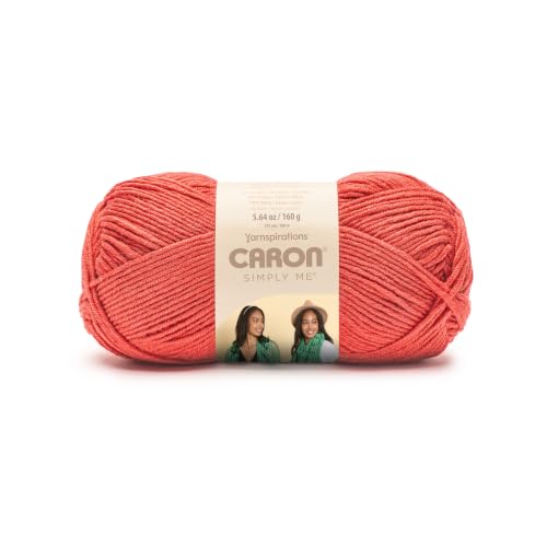 Image of Caron Simply Me, Soft Yarn for Crocheting, Ruby, 2-Pack | #5 Bulky Yarn, 62% Acrylic 20% Nylon 18% Wool, Soft Yarn for Knitting, Crochet, Hobby Crafts, 197yd, 160g /5.64oz per skein