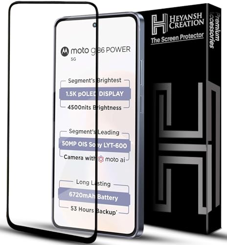 Image of Tempered Glass Screen Protector Compatible for Moto G86 Power 5G with Edge to Edge Coverage and Easy Installation Kit