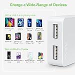 Nekmit Double port Ultra Petit plat USB Chargeur mural avec Smart IC, Blanc (blanc)