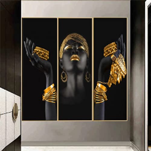 Tableau femme africaine 70x210cm solution pour habiller un grand mur vide
