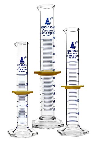Éprouvettes graduées de qualité supérieure Eisco Labs 50 ml et 100 ml résistantes