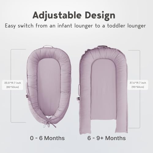 Image of Infant Lounger Cover, 100% Organic Cotton, Newborn Essentials, Baby Gifts | Cover Only (LavenderBlush)