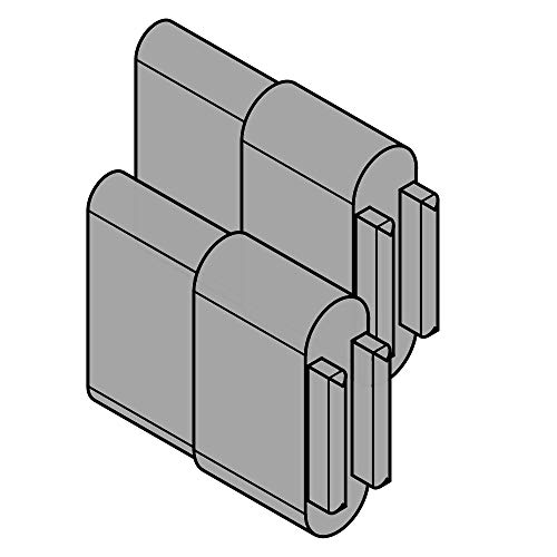 DIWARO® Endstabgleiter | Größe 30mm x 14mm | Farbe grau | Material Kunststoff | für Endleiste, Endschiene, Winkelendschiene | Rolladenpanzer, Jalousie, Rollo
