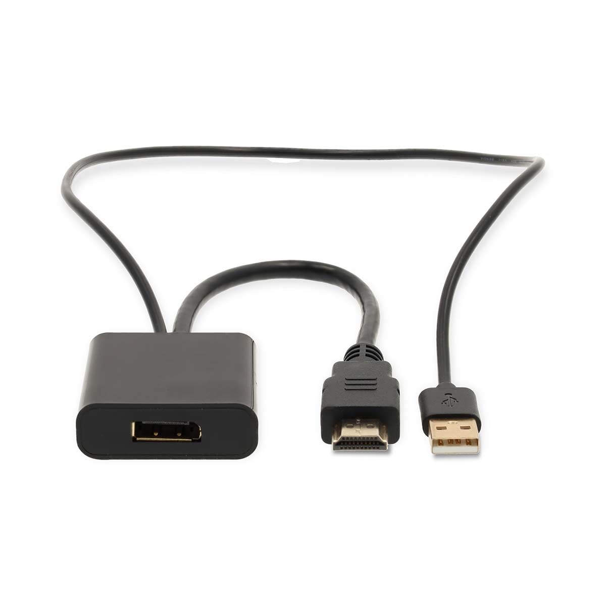 Nedis Adapter HDMI - wtyczka HDMI - DisplayPort wtyk/wtyczka USB-A - pozłacany - prosty - PVC - czarny - 1 sztuka - pudełko