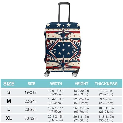 Travel Luggage Cover Elastic Suitcase Protector Anti-Scratch Washable Patriot Star Line Luggage Sleeve Tsa Approved Carry on Covers Baggage Cover Fits 18-32 Inch Luggages2